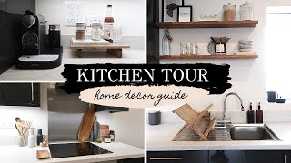 HOME DECOR Kitchen Tour  Makeover How to Decorate a Coffee Bar TK MAXX Haul 2020  Elysha Mistry [upl. by Yrelbmik]