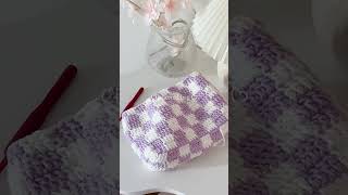 checkered bag  crochet shortvideo youtubeshorts knitting with pipi🌼 [upl. by Moretta]