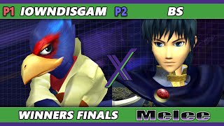 SX 561 WINNERS FINALS  BS Marth Vs Iowndisgam Falco Smash Melee  SSBM [upl. by Paquito]