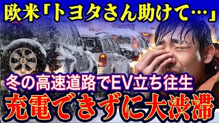 冬のEVがヤバすぎる！充電できずに欧米の高速道路で立ち往生だらけの驚愕の実態 [upl. by Galen]