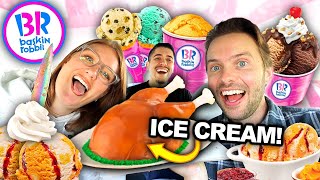 Tasting EVERYTHING on Baskin Robbins THANKSGIVING MENU [upl. by Eelrebma]