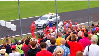 F1 Monza 2018  Ericsson crash reactions from grandstand  FP2 [upl. by Luelle]