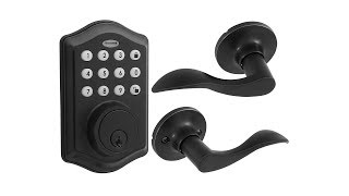 Honeywell Digital Deadbolt With Passage Lever  Matte Black 8734505 [upl. by Assehc]