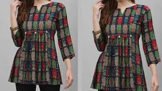 बीलकुल नये तरीके से बनाए pleted yock top cutting and stitching  pleted yock tunic top [upl. by Norrej]