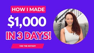 Make 1000 doing this This is how I did it notary loansigningagent sidehustle makemoneyfast [upl. by Emmanuel]