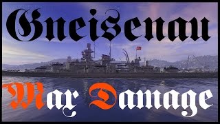 Gneisenau  World of Warships  207k Damage Max Damage on NA and EU [upl. by Airelav]