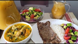 ALMUERZO ECUATORIANO🇪🇨 Completo SOPA DE LENTEJAS CON ATÚN ENSALADA Y CARNE FRITA QUAKER [upl. by Aissilem]