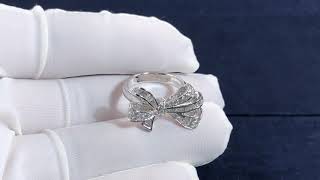 Graff Bow Series 18K White Gold Full Diamonds Ring RGR507 [upl. by Anilesor]