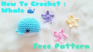 How to crochet a Whale 🐳  Step by step tutorial  Amigurumi Free Pattern [upl. by Wiseman]