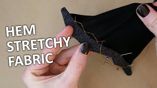 Invisible Hem on a Stretchy Fabric  Impatient Tutorials [upl. by Enytsuj]