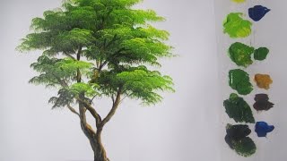 How to paint a tree in Acrylics lesson 5 [upl. by Suirtemid778]