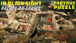 In Plain Sight  Palace of Apries Memphis  Papyri Puzzle Treasure Location  AC Origins [upl. by Plate944]