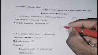 Phenobarbitone Sedatives amp Hypnotics D Pharm first year Pharm Chemistry [upl. by Vanhook]