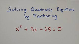 Solving Quadratic Equations by Factoring MathTeacherGon [upl. by Zondra601]