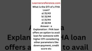 DTI of FHA Loan 108 Shorts [upl. by Fabrianna602]