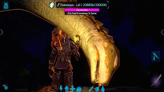 Ark Mobile Titanosaur Taming Solo  How To Tame Titanosaur In Ark Mobile  2023 [upl. by Cacka]