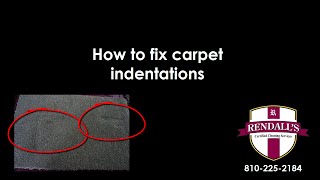 How to fix carpet indentations  carpet dents  Carpet Cleaning Brighton MI [upl. by Anette]