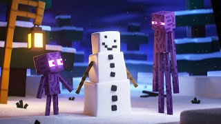 Snowman Attack  Enderman Story  Clay Minecraft [upl. by Ahsinaj]