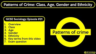 GCSE Sociology Revision  Patterns of Crime Class Age Gender Ethnicity Episode 21 [upl. by Alur985]