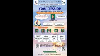 Weekly Virtual Yoga Sessions for the Members of ICAI located in Overseas Locations [upl. by Dickey]