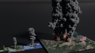 Volcano Eruptions Size Comparison 2021 [upl. by Anaylil265]