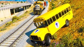 Trains Cartoon  Stop The Train With Bus [upl. by Conroy158]