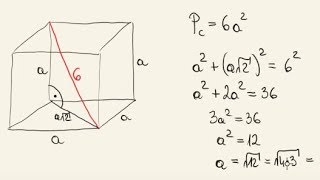 Zadanie  mając przekątną sześcianu oblicz pole całkowite [upl. by Nylessoj11]