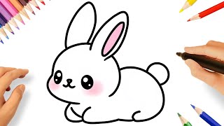 HOW TO DRAW A CUTE KAWAII BUNNY EASY🐇💗 [upl. by Willow211]