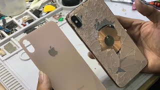 iPhone XSMAX back glass replacement byself 自行更换iPhone XSMAX后玻璃 [upl. by Laresa]