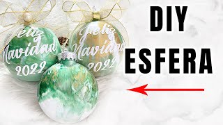 Como Pintar Esferas Navideñas I DIY Esferas Navideña Con Efecto Marmol [upl. by Vaios731]