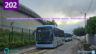 Bus 202 RATP  Bluebus 3p N⁰2021 Pte de Montreuil  Montreuil  Boissière  Acacia Trajet Complet [upl. by Oht349]