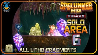 Spelunker HD Deluxe PS4 Area 6 Solo Walkthrough  All Litho Fragments Collected [upl. by Hsina]