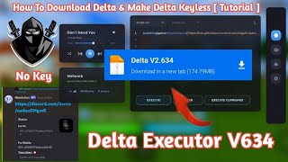 Download Delta Executor New Update v634  How To Make Delta Keyless Tutorial Available Working [upl. by Tteirrah149]