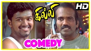 Gilli Full Movie Comedy Scenes  Vijay amp Dhamu Comedy scenes  Dhanu ampAshish Vidyarthi Comedy scenes [upl. by Antin]