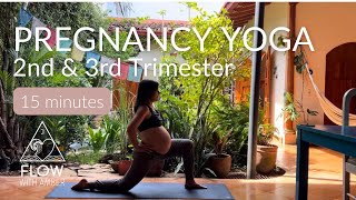 15 Minute Pregnancy Yoga 2nd and 3rd Trimester [upl. by Elliot]