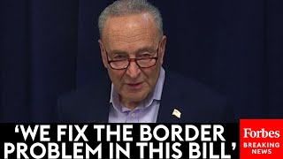 JUST IN Schumer Promotes JustReleased Bipartisan Supplemental And Border Bill [upl. by Ahsemot]