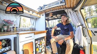 His Modified 1985 VW Camper Van Has A Skylight Shower amp Tons Of Clever Mods For Full Time Vanlife [upl. by Packer]