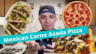 Carne Asada Pizza  How to make  Oscarins Kitchen [upl. by Eelyahs]