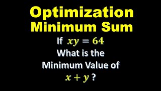 Optimization Problem  Minimum Sum  Calculus 1 Problem 2 [upl. by Alrahs689]