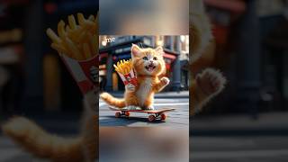 KFCs French fries youtubeshorts cute monkey pets funny cat animals shorts fyp ai [upl. by Gascony]