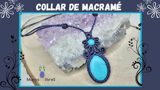 Engarce para piedras sin ranurada  Collar de macramé  hilo encerado  tutorial paso a paso [upl. by Zaid796]