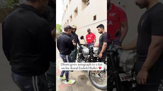 MS Dhoni’s autograph on Royal Enfield shorts youtubeshorts msdhoni ytshorts shortsvideo dhoni [upl. by Dnesnwot]