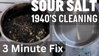 Sour Salt Cleans Badly Burned Pans in 3 Minutes Like New cleaning vlogtober [upl. by Allets]