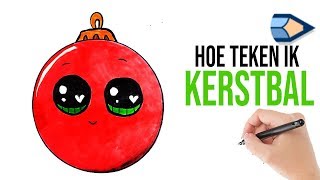 Hoe Teken En Kleur Je Een Kawaii Kerstbal Leren tekenen voor kids [upl. by Timofei]