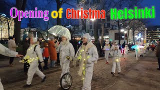 Opening of Christmas Street in Helsinki Finlandtravelhappychristmas [upl. by Cruz144]