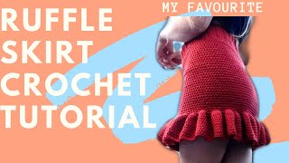 My Favourite Ruffle Skirt Crochet Tutorial Easy [upl. by Laehcar]