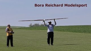 Bora Reichard Modelsport first flights of electric powered RC sport glider 2016 [upl. by Pascoe949]