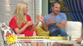 Skådespelarduon på filminspelning i New York ”Nyp dig nu David – det brukar va  Nyhetsmorgon TV4 [upl. by Aneram701]