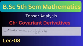 Covariant Derivatives Important Question Solution  BSc 5th Semester Maths By Anshumendra Sir [upl. by Janik23]