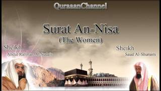 4 Surat AnNisa Full with audio english translation Sheikh Sudais amp Shuraim [upl. by Ademordna]